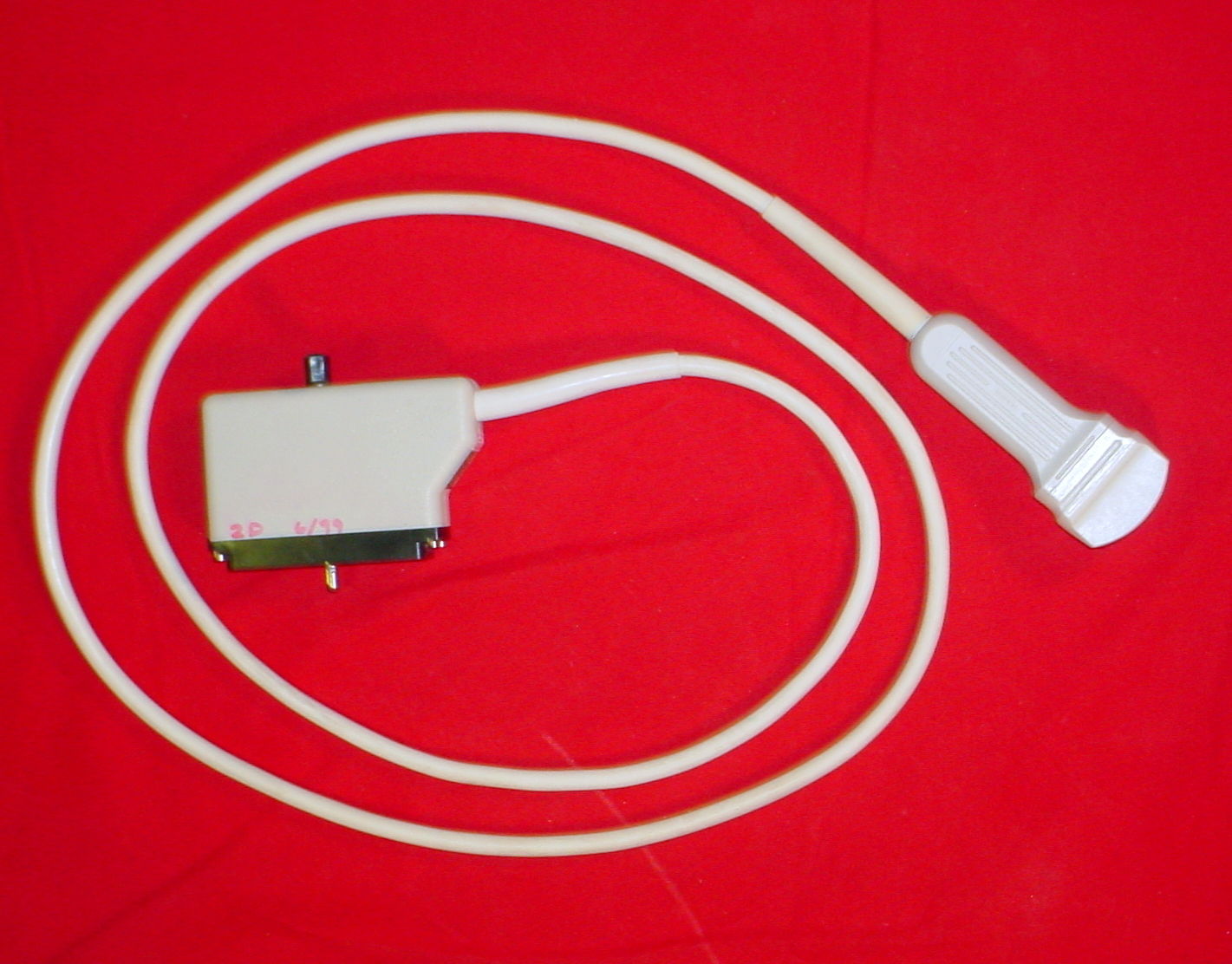 overhead shot of probe red background