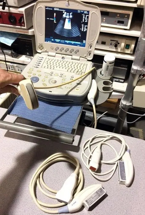 GE LogiqBook XP Porable Ultrasound with 3 transducers & Cart DIAGNOSTIC ULTRASOUND MACHINES FOR SALE