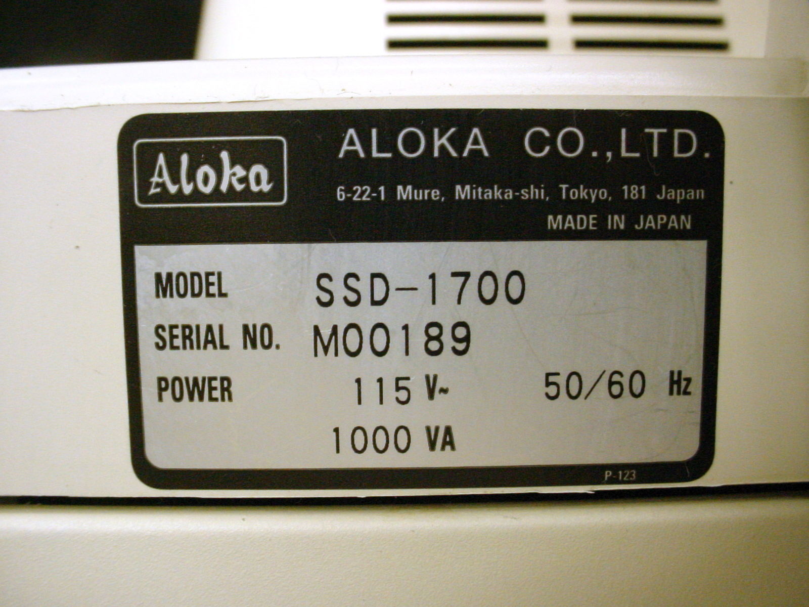 Aloka SSD-1700 DynaView 7.2 Ultrasound Machine ~ No Probes Included DIAGNOSTIC ULTRASOUND MACHINES FOR SALE