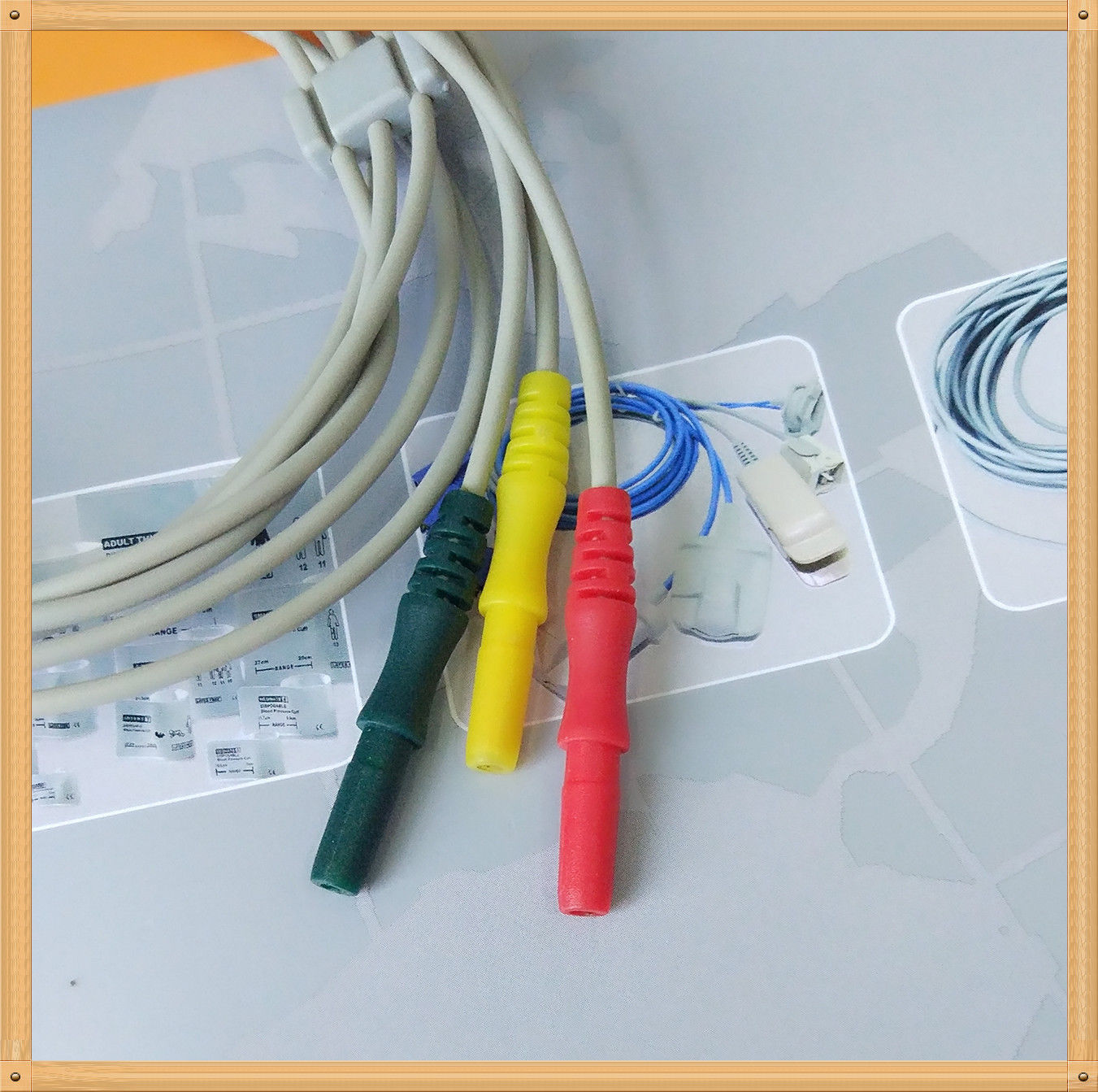 Din Style Safety ECG Leadwires ,Cable 3 Leads,Grabber,IEC 0.6m DIAGNOSTIC ULTRASOUND MACHINES FOR SALE