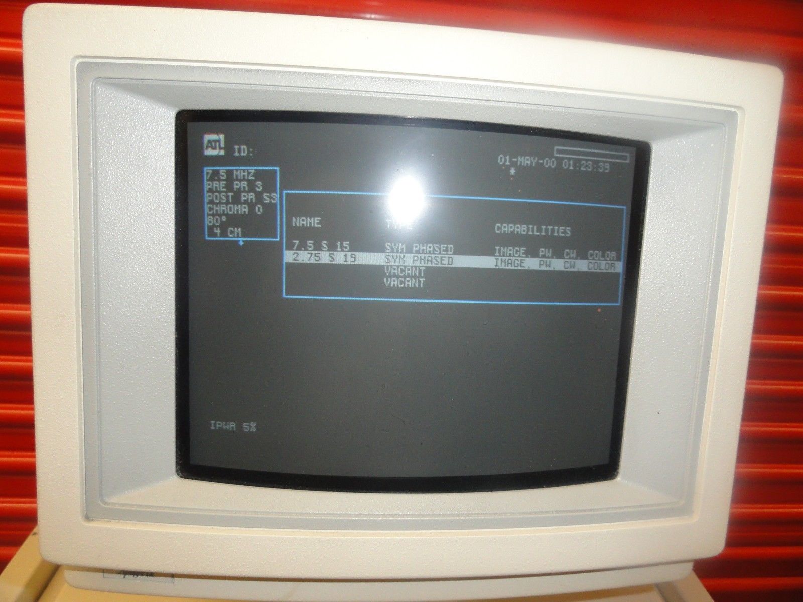 INTERSPEC ATL APOGEE CX ULTRASOUND SYSTEM W/ 7.5 SPA & ACL1547 PROBES  (5828 ) DIAGNOSTIC ULTRASOUND MACHINES FOR SALE