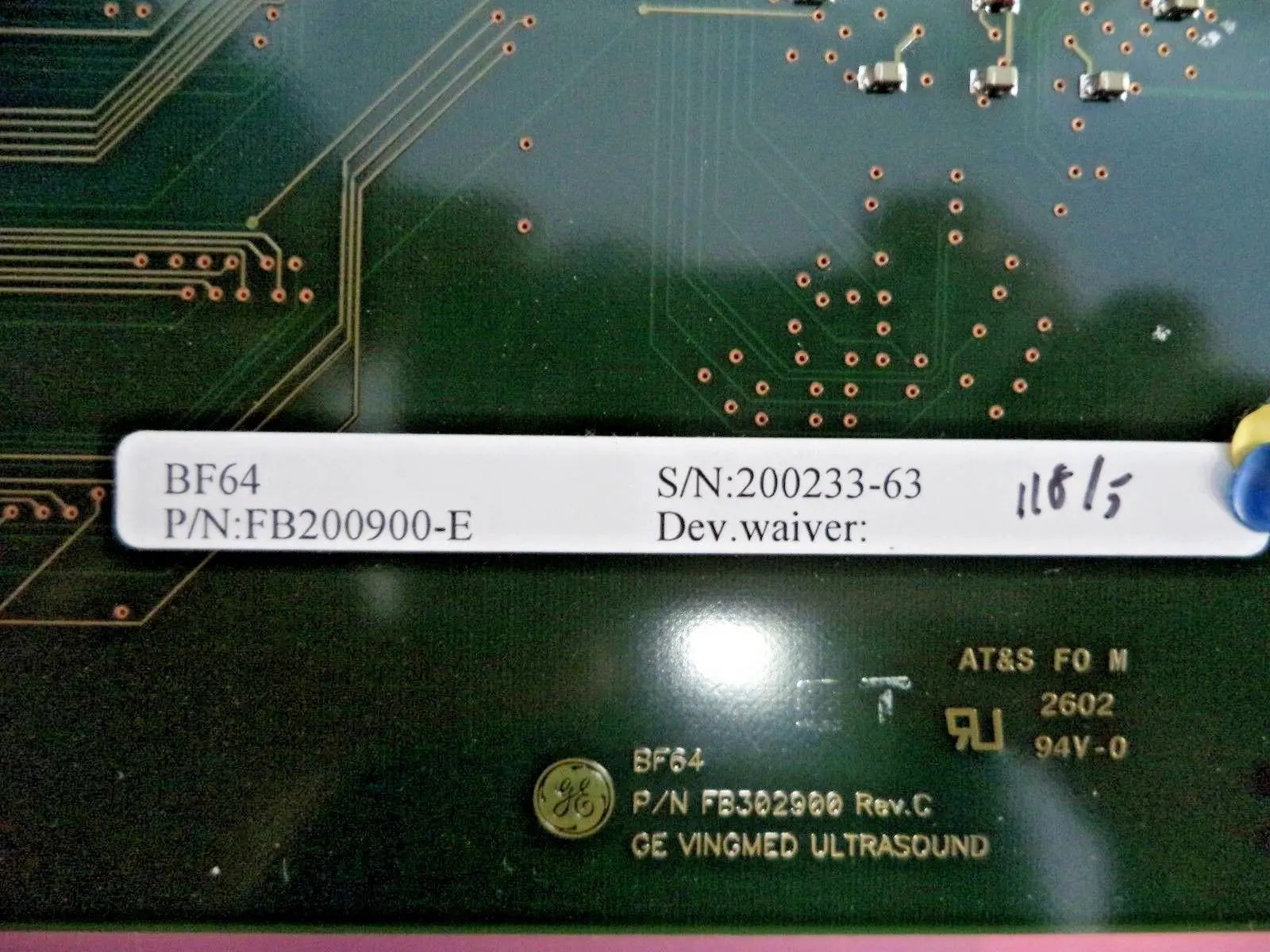 GE Vivid 7 Ultrasound Beamformer (BF64) Board (PN: FB200900-E) DIAGNOSTIC ULTRASOUND MACHINES FOR SALE