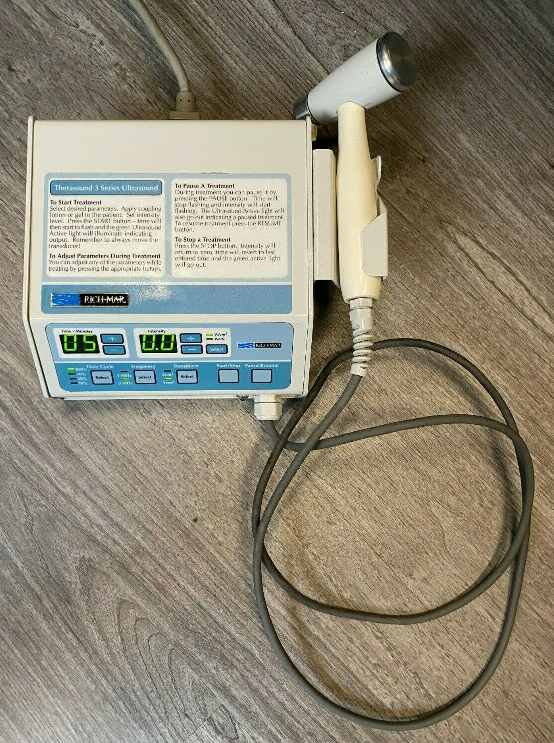 RichMar Therasound 3.5 Portable Ultrasound Unit DIAGNOSTIC ULTRASOUND MACHINES FOR SALE