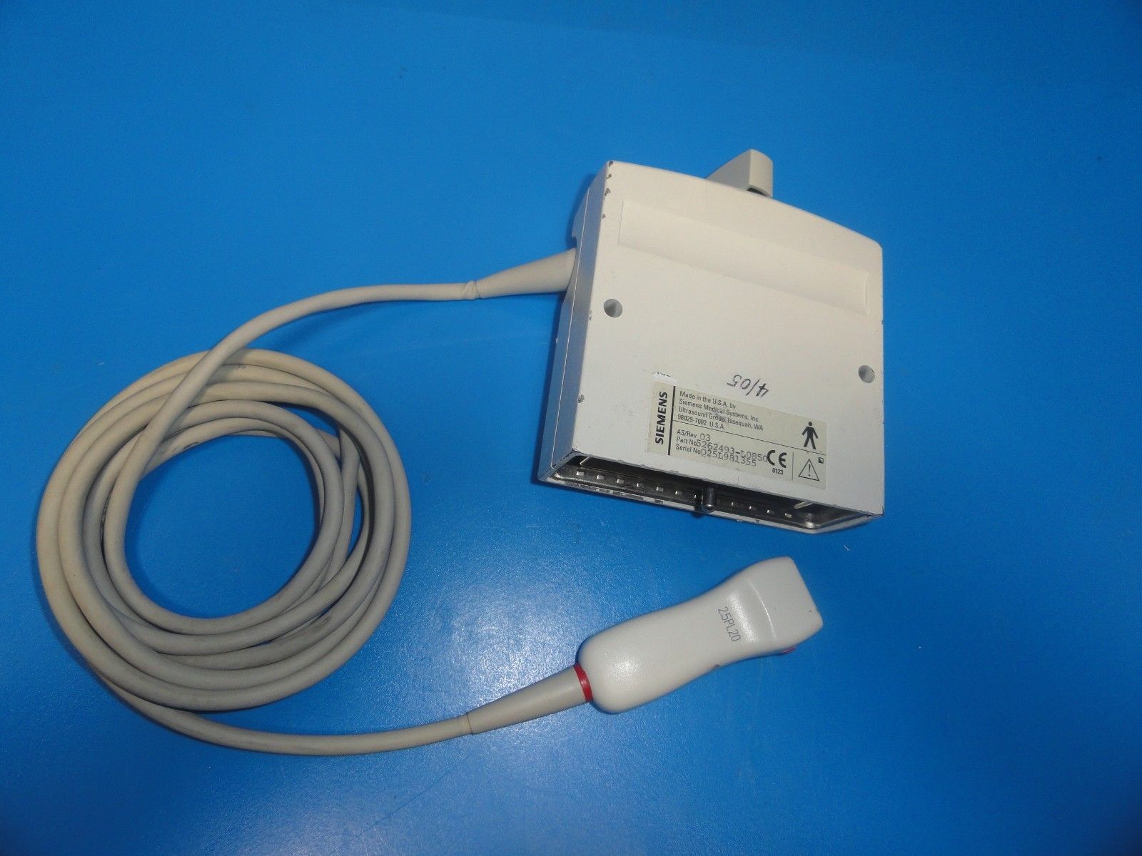 SIEMENS 2.5PL20 P/N 5262493-L0850 SECTOR ULTRASOUND PROBE  for Elegra  (6083 ) DIAGNOSTIC ULTRASOUND MACHINES FOR SALE