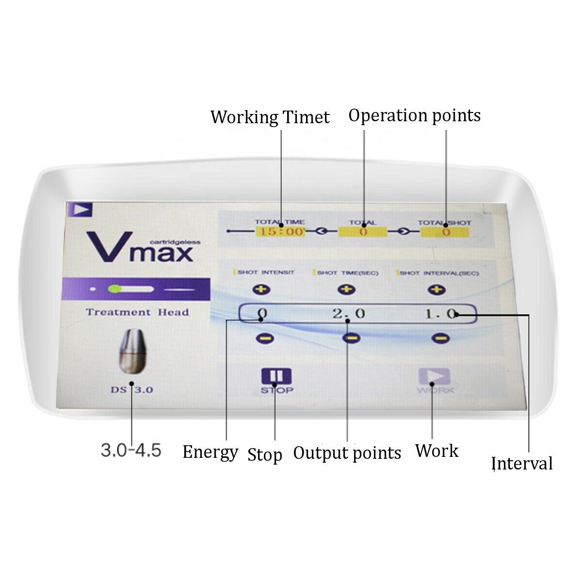 SPA Vmax Hifu Ultrasound Machine Body Face Lifting Skin Anti-Wrinkle