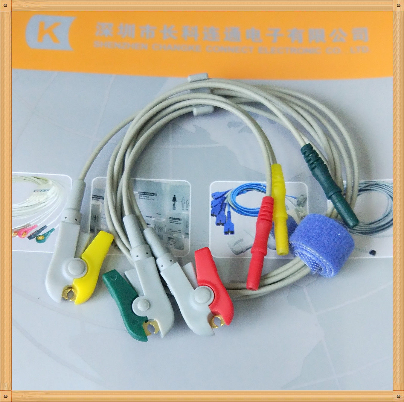 Din Style Safety ECG Leadwires ,Cable 3 Leads,Grabber,IEC 0.6m DIAGNOSTIC ULTRASOUND MACHINES FOR SALE