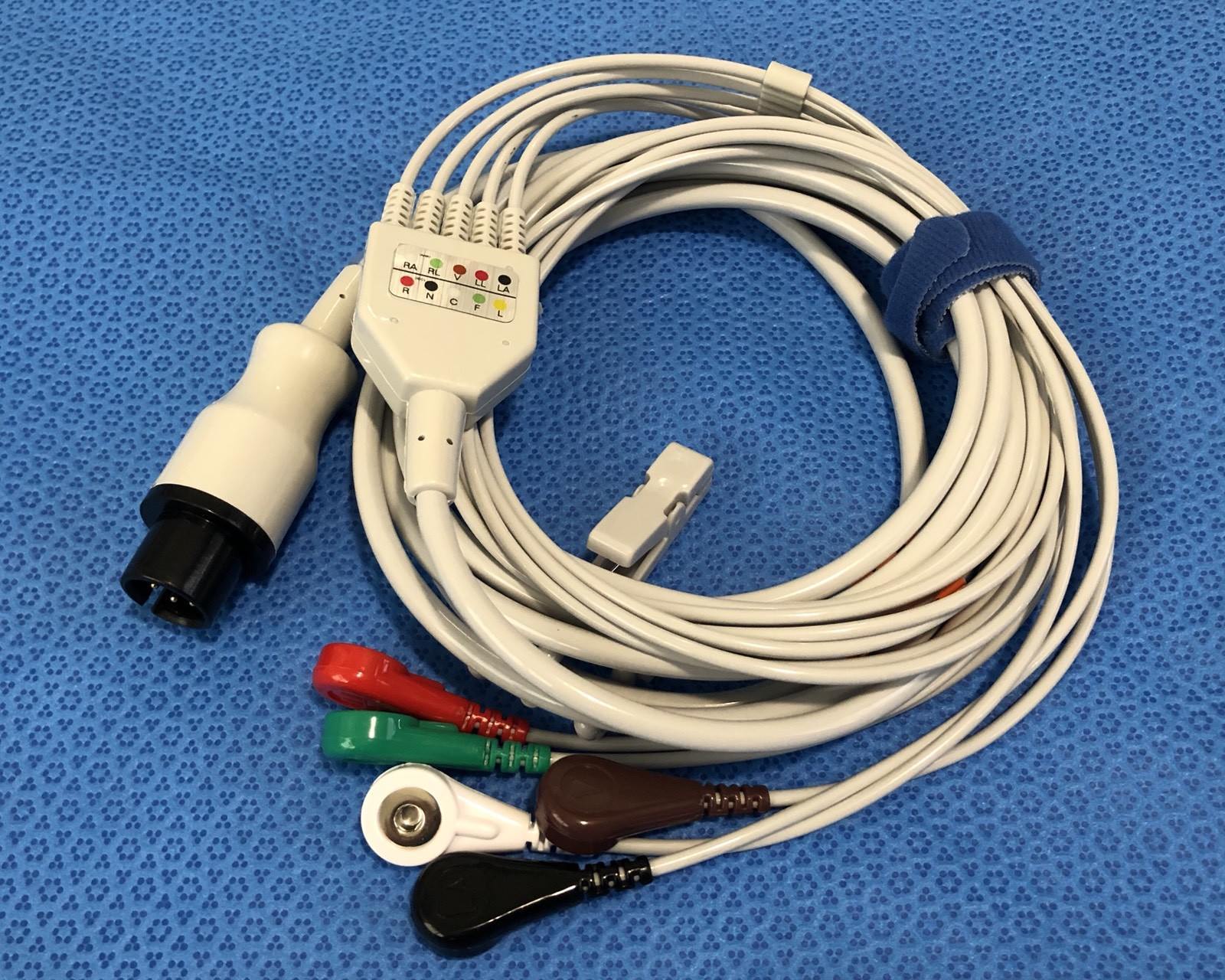 ECG EKG Cable 6 Pin 5 Leads Snap AHA - Same Day Shipping - US Located DIAGNOSTIC ULTRASOUND MACHINES FOR SALE