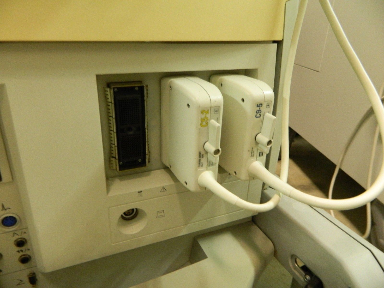 a close up of a machine with probes attached to it